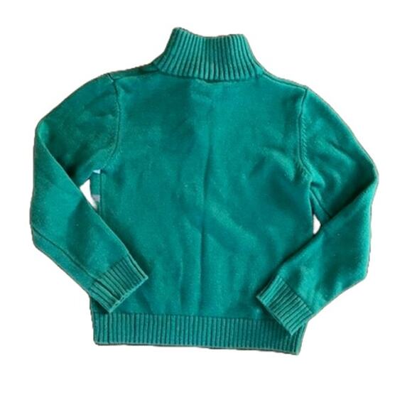 IZOD-Quarter Zip Knit Sweater-Holiday-Fall-Winter-Striped-Green-Boys-XXS / 4-5 - Picture 2 of 3